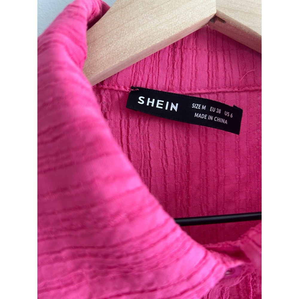 Women's Oversized Pleated 2 Piece Lounge Set Hot Pink Weekend Vibes Size 6 - Picture 7 of 13